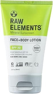 Raw Elements Face and Body All-Natural Mineral Sunscreen, Travel Size 1oz (1-Pack)
