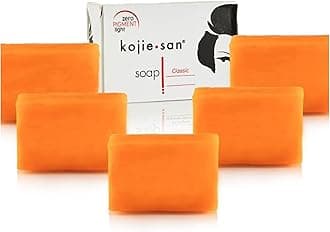 Kojie San Skin Brightening Soap - Bundle Pack - Original Kojic Acid, Dark Spot Remover Bar Soap with Coconut & Tea Tree Oil, 65g x 5 Bars