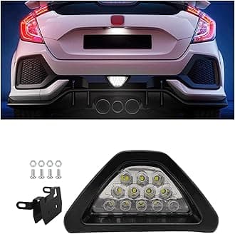 Car F1 Style Brake Light, DRL Fog Rear Tail Third Brake Light, Waterproof Triangle Warning Flash Lamp with 12 LED, Universal Car Accessories for Trucks Safety Stop (White)