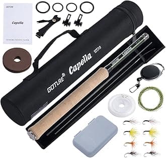 Goture Tenkara Rod Kit 12FT/3.6M Fishing Rod and Combo Tenkara Starter Rod Kit with Carry Case Telescopic Fly Fishing Rod for Streams, Trout, Bass, Crappie, Salmon 11ft/12ft/13ft