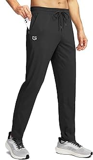 G Gradual Men's Sweatpants with Zipper Pockets Tapered Track Athletic Pants for Men Running, Exercise, Workout
