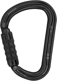 PETZL - William, Locking Carabiner for Belaying, Triact Lock, Black