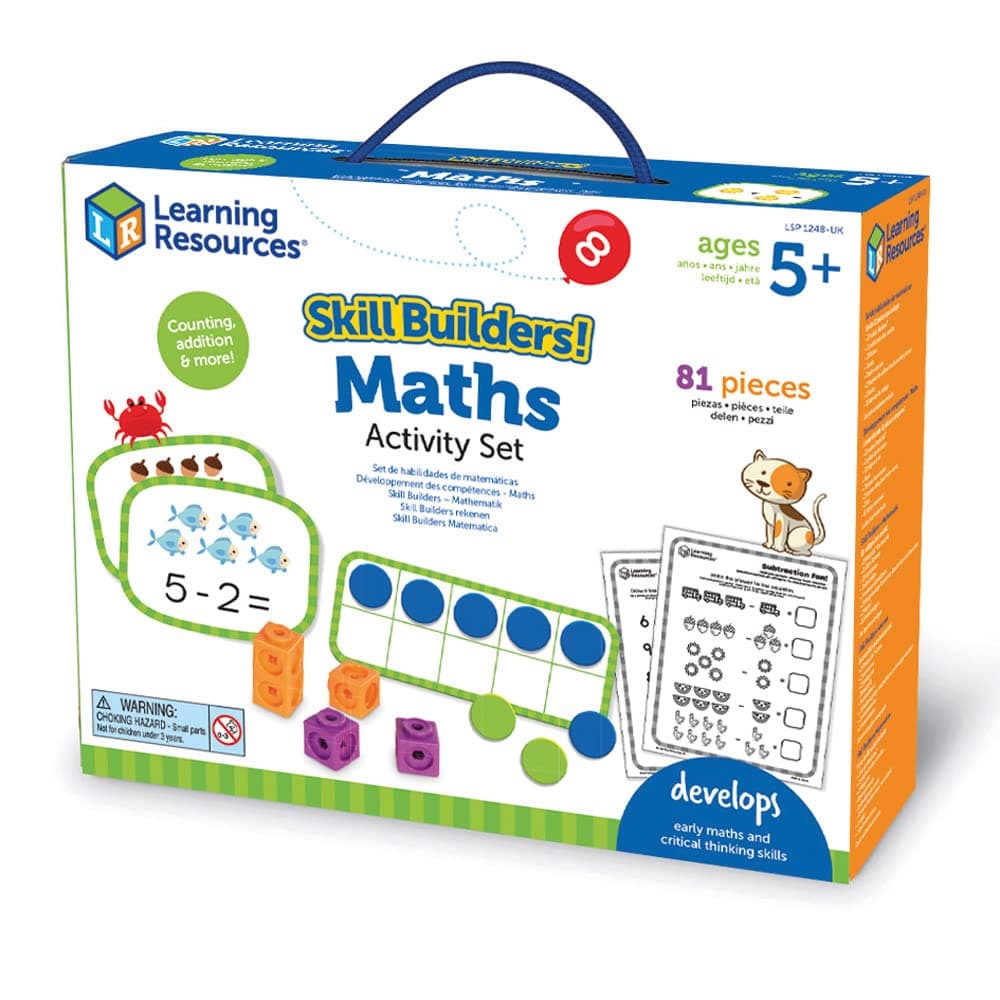 Learning Resources Skill Builders! Maths Activity Set, Learning Toy for Girls & Boys 3 4 5 Year Old, Learn Maths Age 5, Counting, Addition, Subtraction, Count to 100, 81 Pieces