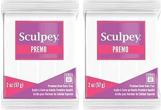 Premo Sculpey Light-Weight Professional Crafting Clay, White, 2oz (Pack of 2)