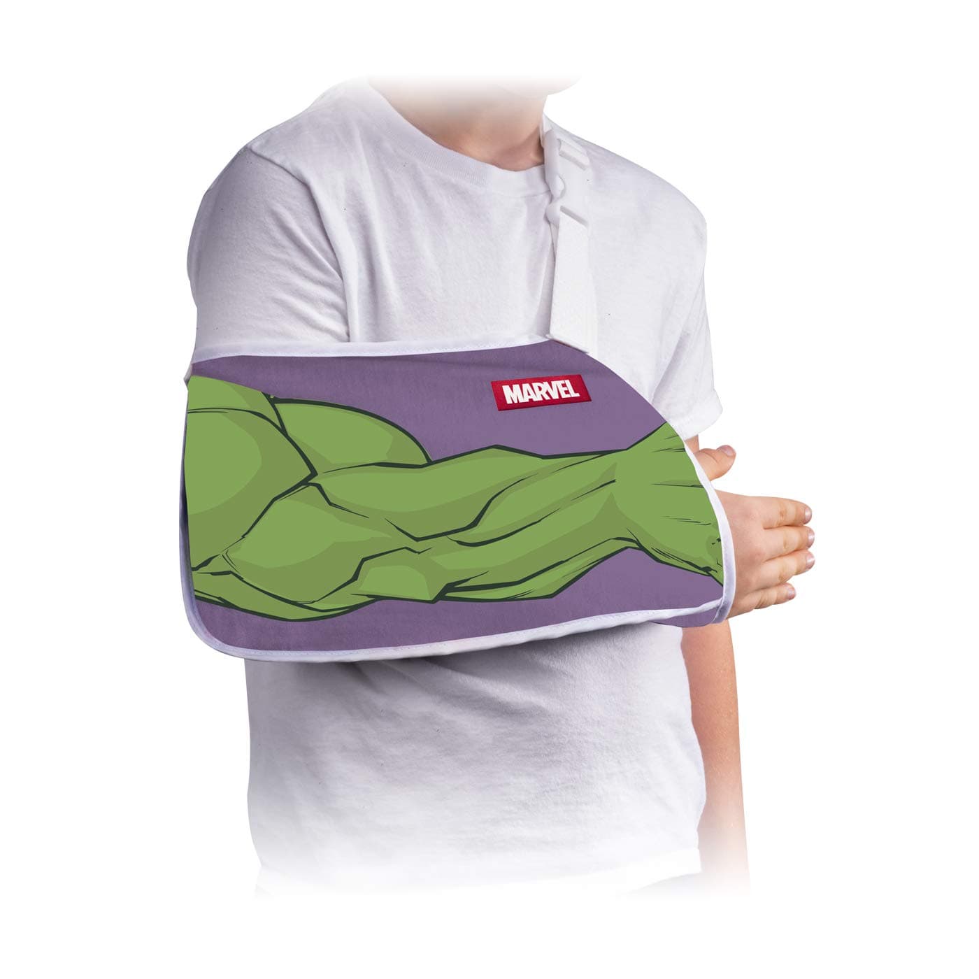 DonJoy Advantage Youth Arm Sling Featuring Marvel | Adjustable, Lightweight and Breathable Kids Brace for Left or Right Hand | Shoulder Immobilizer - Hulk XX-Small