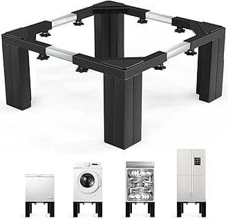 Full Size Laundry Pedestal Washer and Dryer Pedestals, Universal Fit 1101lbs Capacity Adjustable Washing Machine Stand, Dryer Base Platform Heavy Duty Mini Fridge Stand Black