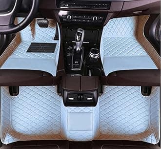 Custom All-Weather Protection Leather Car Floor Mats for Cars Sedan SUV Sports Car Waterproof Floor Mat (White)