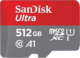 SANDISK 512GB Ultra microSDXC UHS-I Memory Card with Adapter - Up to 150MB/s, C10, U1, Full HD, A1, MicroSD Card - SDSQUAC-512G-GN6MA