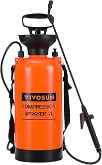 VIVOSUN Pump Pressure Sprayer 7L, Pressurized Lawn & Garden Water Spray Bottle with Adjustable Shoulder Strap, for Spraying Plants, Garden Watering and Household Cleaning
