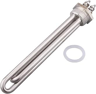 DERNORD 12V Immersion Heater Submersible Water Heater Element Stainless Steel Heating Element with 1 Inch NPSM Fitting