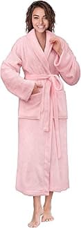Womens Robe Fleece Plush Soft, Fluffy Fuzzy Cozy Warm Bathrobe, Shower Spa House Long Robe for Women