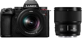 LUMIX S5II Mirrorless Camera (DC-S5M2KK) with LUMIX S Series 35mm F1.8 Lens (S-S35)