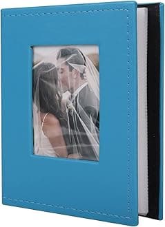 RECUTMS Photo Album 4x6 for 100 Photos Pictures PU Leather Cover White Inner Page for Wedding Albums Family Photo Book Baby Anniversary Vacation Birthday Christmas Photo Albums (Blue)