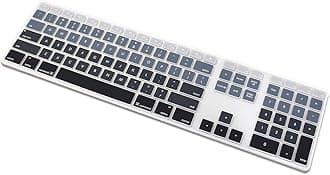 ProElifeSilicone Ultra Thin Keyboard Cover Skin for Apple Wired USB Keyboard with Numeric Keypad MB110LL/B-A1243 (NOT for Magic Keyboard) (Fade in-Grey)