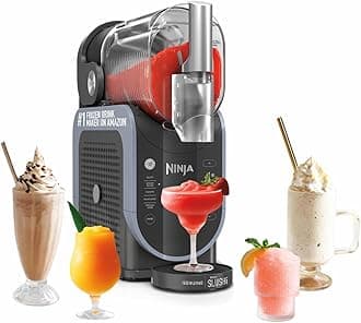 SLUSHi Frozen Drinks Maker, Create Slush, Frozen Cocktails, Frappé, Milkshakes & Frozen Juice, No Ice or Preperation Needed, WhisperChill Technology, 1.9l Capacity, Blue & Grey FS301UK