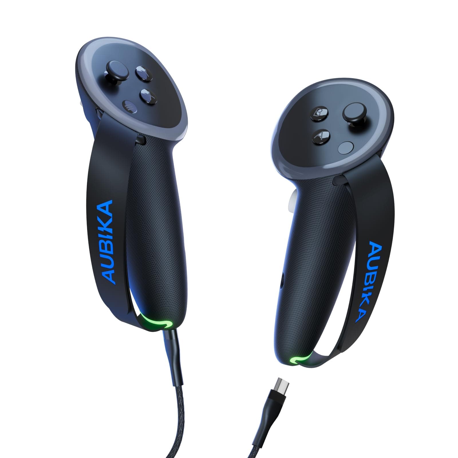 Aubika Rechargeable Controllers Grips for Meta Quest 3, Oculus Quest 3 Grips Cover Accessories, with 2 Batteries Replacement, Protector in VR