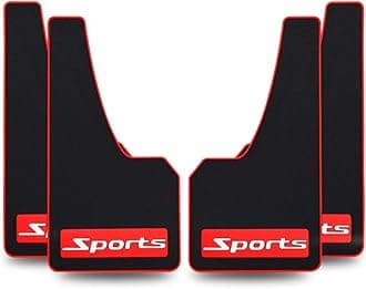 4 pcs Soft Material Automotive Car Mud Flaps Universal Fit Black Splash Guards Rubber mud Guard No Collision Universal 43.5cm23cm0.5cm (Sports)