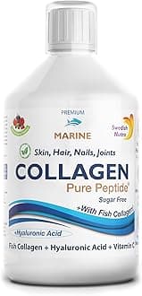 Hydrolyzed Marine Collagen Liquid Supplement - 500 ml, 20 Day Supply | Pure Peptide & Vitamins for Healthy Hair, Skin, Nails & Joints I 100% Natural Berry Flavour | for Men & Women