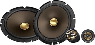 A-Series MAX TS-A653CH, 2-Way Component Car Audio Speakers, Full Range, Clear Sound Quality, Easy Installation and Enhanced Bass Response, Full Gold Colored 6.5” Round Speakers