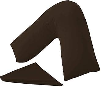 HOMES-LINEN Orthopaedic V-Shaped Pillow Extra Cushioning Support For Head, Neck & Back (Chocolate, V-Pillow With Cover)
