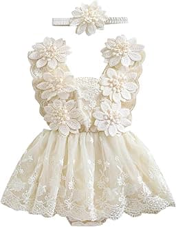 Newborn Baby Girl Romper Dress Infant Sleeveless Lace Floral Romper Bodysuit Baby Girl Summer Clothes Outfits