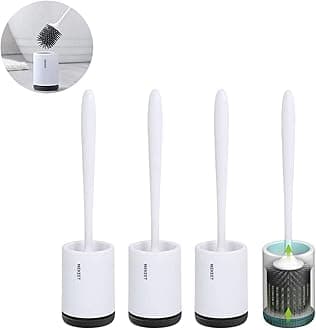 Silicone Toilet Brush and Holder,Bathroom Toilet Brush Holder Set,Silicone Toilet Cleaning Brush Kit with Soft Bristle Brush (3pack-Flooring)