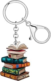 Acrylic Book Keychain Accessories Bookish Gifts for Book Lovers Women Bookworm Reader Girls Kids Backpack Purse Charms