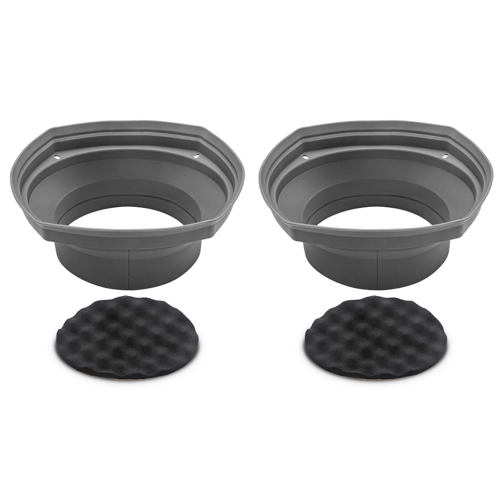 RECOIL SPB69 Foldable Silicone 6x9” Universal Car Speaker Baffle with Self Adhesive Foam Base Pad Pair