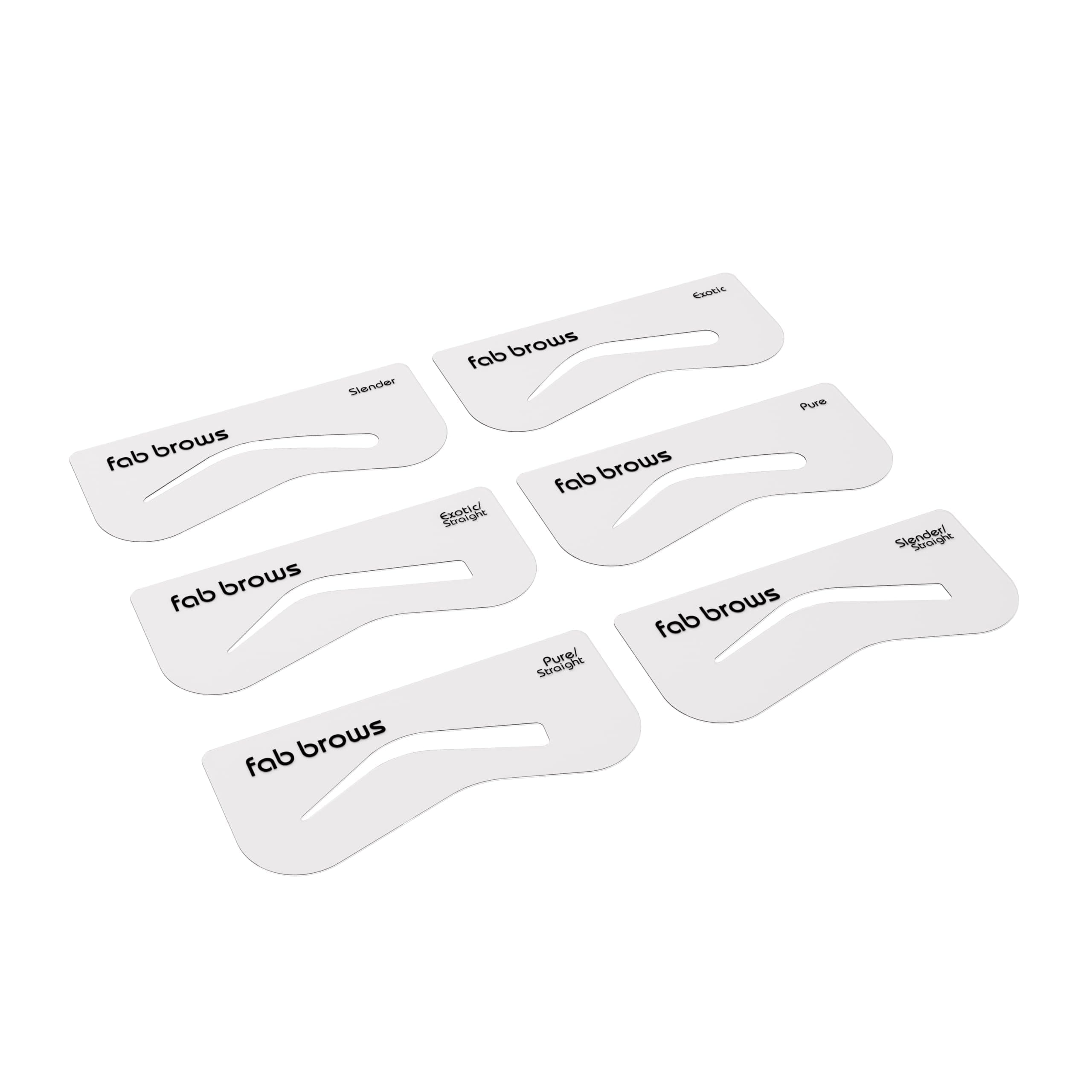 Fab Brows Duo Eyebrow Stencils | 6 Natural-Looking Brow Shapes | Easy Eyebrow Shaper Stencil | Fits All Faces & Sizes | Eyebrow Stencil Kit for Beginners & Professionals | Stencils Only, Cruelty-Free