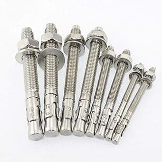 Wedge Type Fully Threaded Design Expansion Zinc Plated Anchor Bolts Pack of 10 Pcs Fasteners (10 x100mm)
