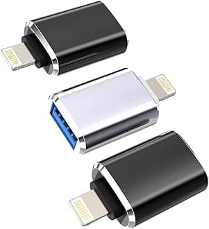 iPhone OTG Adapter Lightning Male to USB Female Dongle Converter(3Pack)for Apple 14 13 12 11 Pro Max Xr X Xs Se 7 8Plus iPad Air Camera Card Reader USB Flash Drive Mouse Keyboard Hub MIDI U Disk Piano