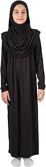 ihvan online Muslim Dress for Girls, Long Sleeve One-Piece Islamic Prayer Dress, Hijab for Kids, Girls Abaya, Islamic Gifts