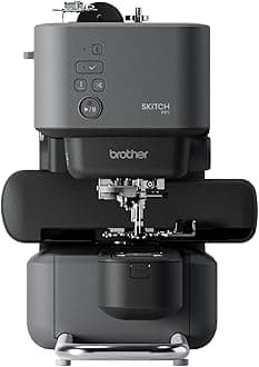 BROTHER PP1 Skitch Single-Needle Machine, Powered by Artspira, 4” x 4” Embroidery Area, Bluetooth Connected, Metal, Grey/Black