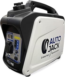 Autojack 1200W Quiet Inverter Generator, Portable Petrol Suitcase Generator for Camping, RV, Outdoor & Backup Power, 4-Stroke, Fuel-Efficient, Lightweight & Low Noise 58dB with USB & 12V Output