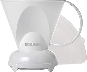 Coffee Dripper and Filters, Large 18 oz (White)| Barista's Choice| Safe BPA Free Plastic|Includes 100 Filters