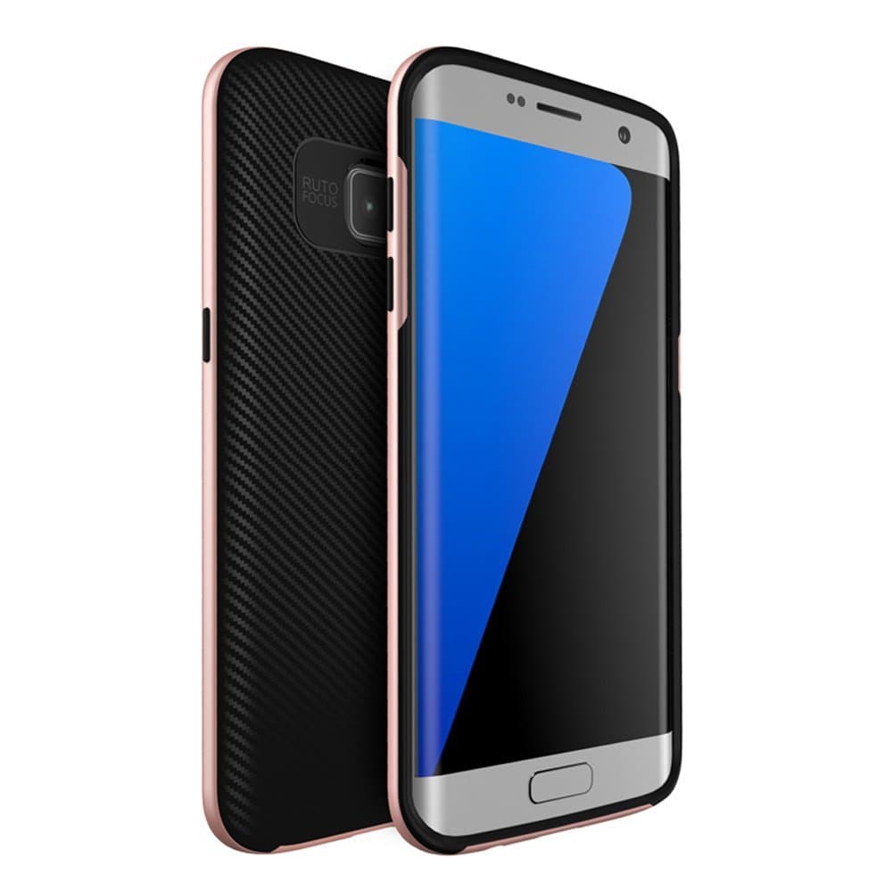 S7 Edge Case, Galaxy S7 Edge Case,MeieaS Bumper Style Premium Case Slim Fit Dual Layer Protective Cover for Samsung Galaxy S7 Edge (Rose Gold)