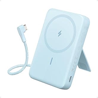 Anker Zolo Magnetic Power Bank, 10,000mAh Wireless Portable Charger with 30W Max Fast Charging, Battery Pack with Built-In USB-C Cable and Adjustable Stand, For iPhone 15/14 Series, AirPods, and More