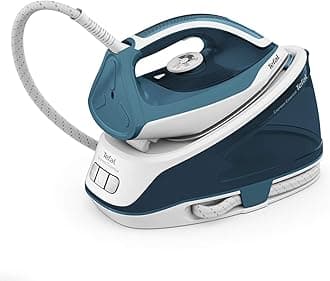 – Express Essential, Steam Generator Iron, 120g/min Steam Output, Xpress Glide Soleplate, 280 g/min Steam Boost, 5.2-Pump Bars, with Scale Rinsing System, White and Blue, (SV6115)
