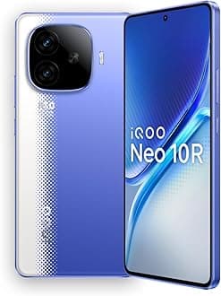 iQOO Neo 10R 5G (Raging Blue, 8GB RAM, 256GB Storage) | Snapdragon 8s Gen 3 Processor | India's Slimmest 6400mAh Battery Smartphone | Segment's Most Stable 90FPS for 5 Hours