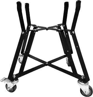 Large Big Green Egg Nest, Grill Stand for Big Green Egg Accessories, Rolling Nest with Heavy Duty Locking Caster Wheels Powder Coated Steel for BGE Smoker Kamado Joe Accessories