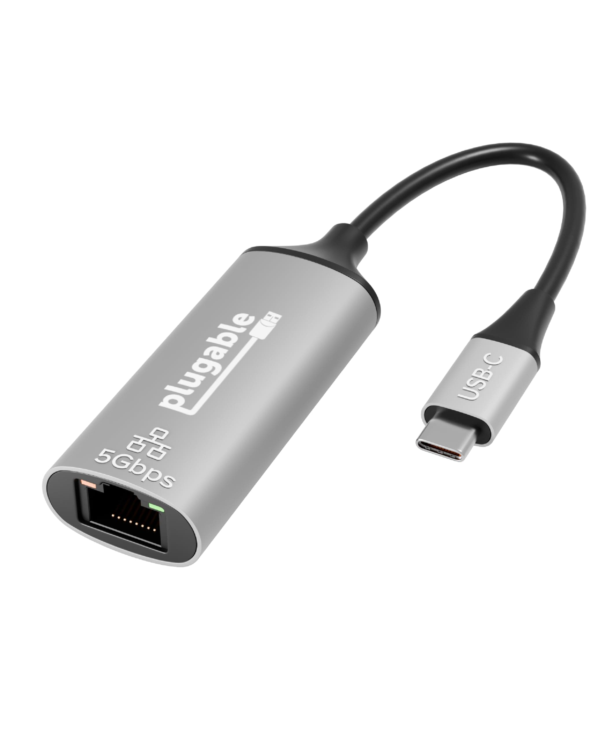 Plugable 5Gbps USB-C Ethernet Adapter | 5000Mbps Wired Network for Windows, macOS, and ChromeOS Laptops and Desktops | Realtek RTL8157 | Supports CAT6, CAT6a and CAT7 Cables (USBC-E5000)