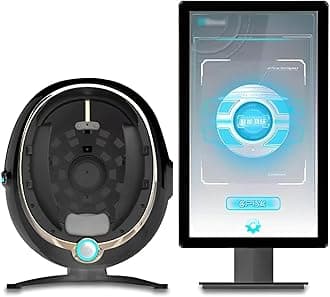 3D Skin Analyzer Machine, Professional Facial Moisture Analyzer, Skin Detector with LCD Display Screen, for Home Beauty Care,Black-MJ-21.5in