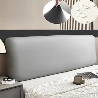 TLMQYXZE Soft Leather Headboard Cover Stretch All-Inclusive Tight Wrap Bed Head Cover Solid Color Bed Back Protector Cover For Single Double Queen King 120-220 ( Color : Silver Gray , Size : 150x60cm