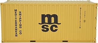 TANG DYNASTY 1:20 MSC Shipping Container Model Abs Resin & Wood Toy Home Decoration Gift