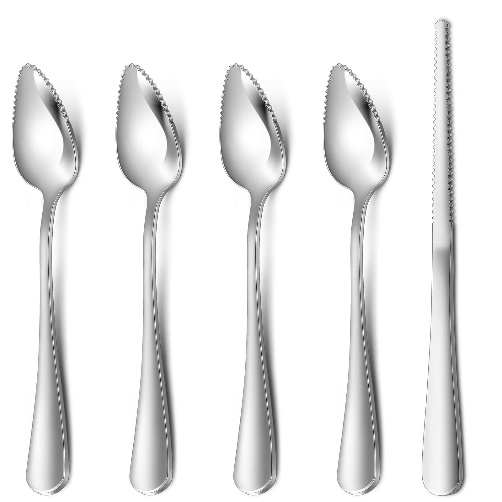 (Grapefruit Spoon) - Hiware 4-piece Good Stainless Steel Grapefruit Spoons [Solid] 17cm