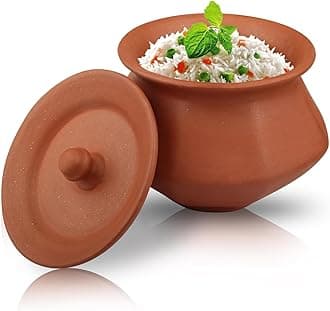 500ml Terracotta Clay Bowl Pot with Lid for Curd, Yogurt & Sprouts | Mitti Dahi Handi | Earthenware Serving Pot (Brown)