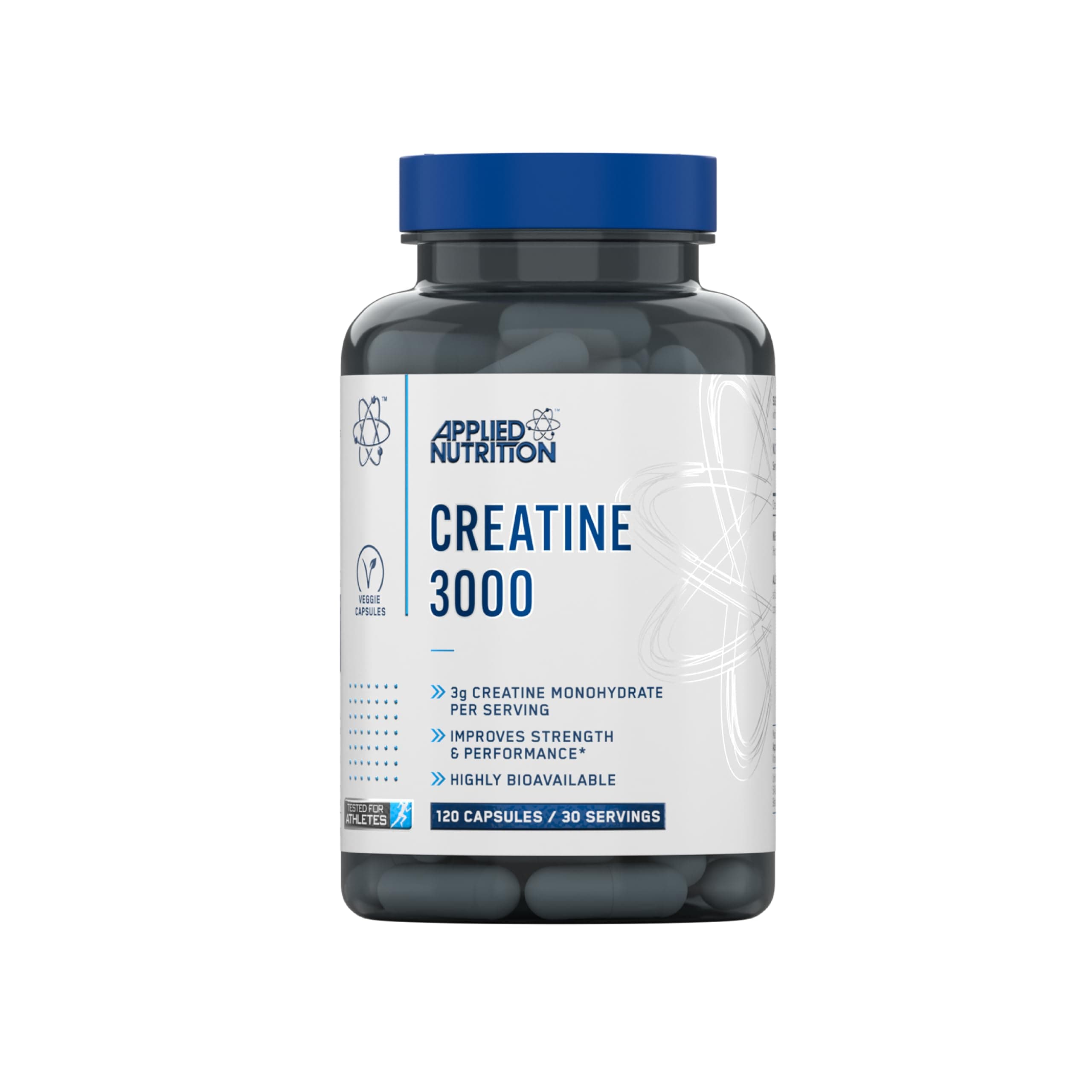 Creatine 3000 - Creatine Monohydrate Capsules 3000 mg per Dose, Creatine Capsules for Muscle Building, Increasing Physical Performance (120 Capsules - 30 Intakes)