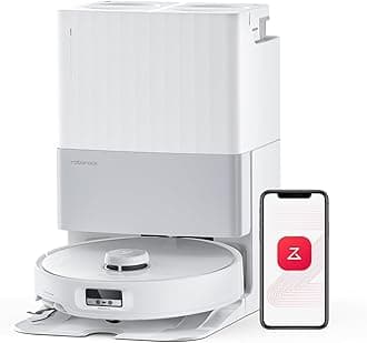 roborock Qrevo Edge Robot Vacuum and Mop, 18,500Pa Suction, Zero-Tangling, AdaptiLift Chassis, Al Obstacle Recognition, Hot Water Mop Washing & Dock Self Cleaning, Corner to Edge Deep Cleaning