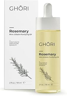 Rosemary, Mint & Biotin Fortifying Hair Oil | Stimulates Hair Growth & Strengthens Follicles| Essential Oils for Healthy Scalp | Fast-Absorbing, Silicone-Free | 2 fl oz (59ml)