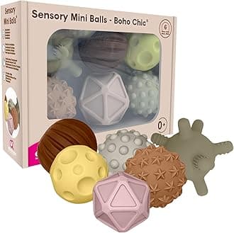Edushape Sensory Mini Balls for Baby - Pack of 6 Solid Color Baby Balls That Help Enhance Gross Motor Skills for Kids Aged 6 Months and Up - Vibrant Colorful and Unique Toddler Ball for Baby